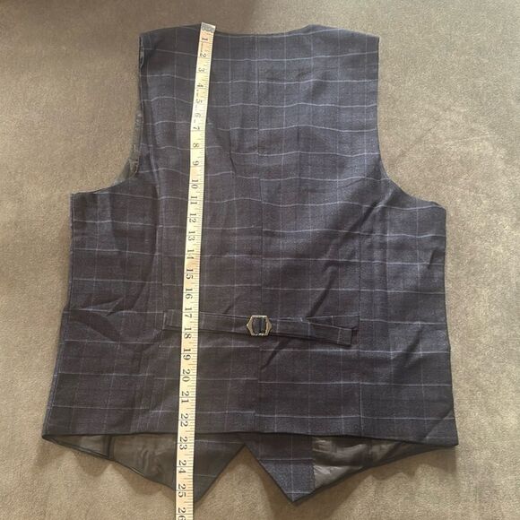 Men’s Mogu Plaid 3 Piece Formal Suit Notch Lapel Jacket 36 Pants 33 NWT - Picture 14 of 14